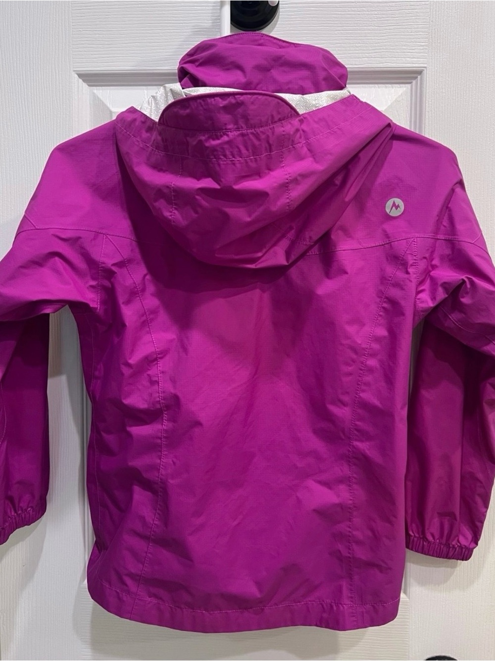 Marmot Kids Waterproof Hooded Rain Jacket - Magenta - Picture 4 of 12